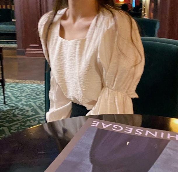 スイートツインパフブラウス 6664-ivory_即納6664-画像12-韓国ファッション通販POPREA［ポップリア］