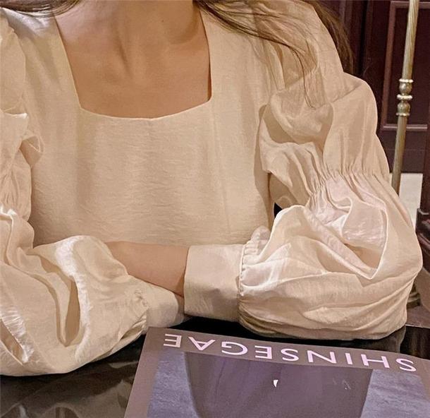 スイートツインパフブラウス 6664-ivory_即納6664-画像6-韓国ファッション通販POPREA［ポップリア］