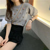 ポンポンフラワープチネックニット 6625-gray_即納6625-画像4-韓国ファッション通販POPREA［ポップリア］