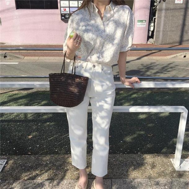 カントリーフラワーブラウス﻿ 6631-blue_即納6631-画像4-韓国ファッション通販POPREA［ポップリア］