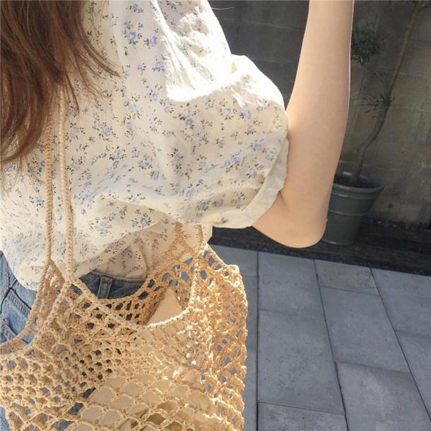 カントリーフラワーブラウス﻿ 6631-blue_即納6631-画像9-韓国ファッション通販POPREA［ポップリア］