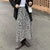 モノトーンフラワーロングスカート 6608-black_即納6608-画像1-韓国ファッション通販POPREA［ポップリア］