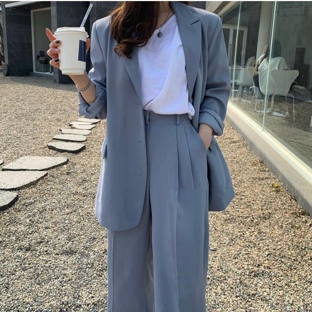 ハンサムブルースーツセット 6697-blue_即納6697-画像2-韓国ファッション通販POPREA［ポップリア］