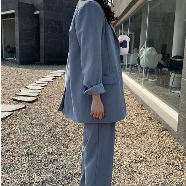 ハンサムブルースーツセット 6697-blue_即納6697-画像9-韓国ファッション通販POPREA［ポップリア］