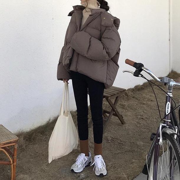 カフェカラーエコダウンジャケット 6410-brown_即納6410-画像11-韓国ファッション通販POPREA［ポップリア］