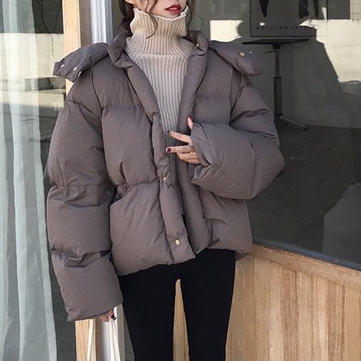 カフェカラーエコダウンジャケット 6410-brown_即納6410-画像2-韓国ファッション通販POPREA［ポップリア］