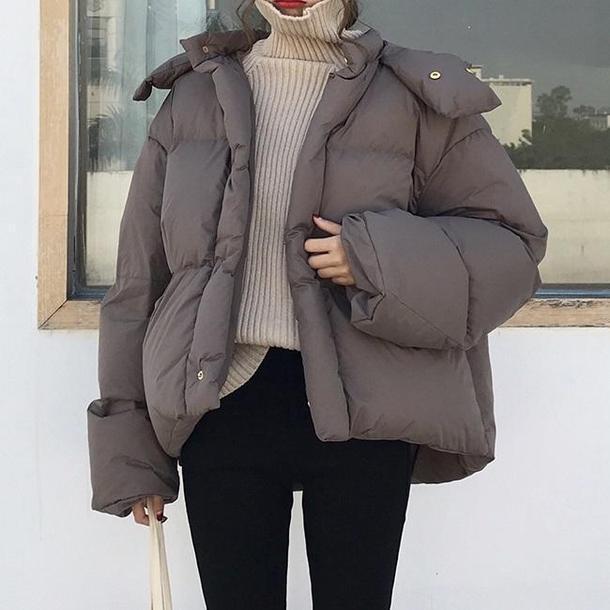 カフェカラーエコダウンジャケット 6410-brown_即納6410-画像6-韓国ファッション通販POPREA［ポップリア］