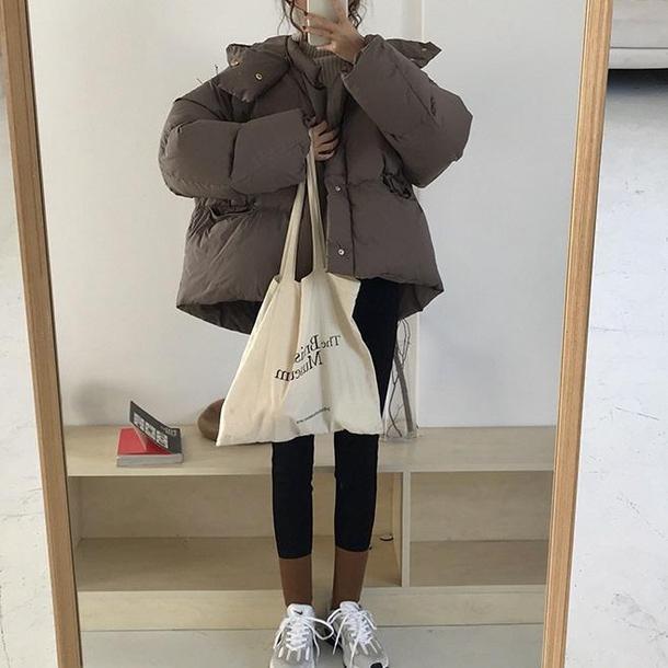 カフェカラーエコダウンジャケット 6410-brown_即納6410-画像9-韓国ファッション通販POPREA［ポップリア］