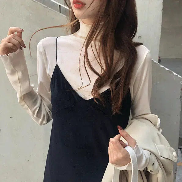 シアーインナーシャツ﻿ 6529-white_即納6529-画像5-韓国ファッション通販POPREA［ポップリア］