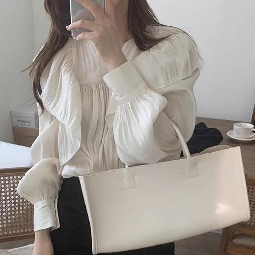 ボリュームフリルパフスリーブトップス 6601-white_即納6601-画像11-韓国ファッション通販POPREA［ポップリア］