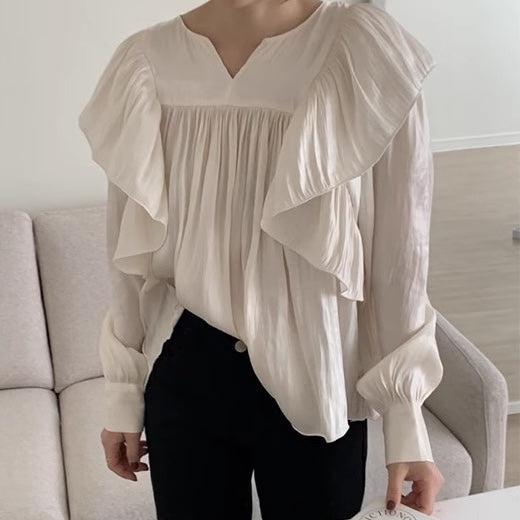 ボリュームフリルパフスリーブトップス 6601-white_即納6601-画像12-韓国ファッション通販POPREA［ポップリア］