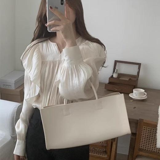 ボリュームフリルパフスリーブトップス 6601-white_即納6601-画像13-韓国ファッション通販POPREA［ポップリア］