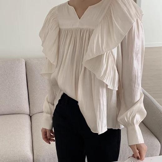 ボリュームフリルパフスリーブトップス 6601-white_即納6601-画像17-韓国ファッション通販POPREA［ポップリア］