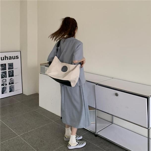 くすみカラーツーピーススカート 6672-blue_即納6672-画像5-韓国ファッション通販POPREA［ポップリア］