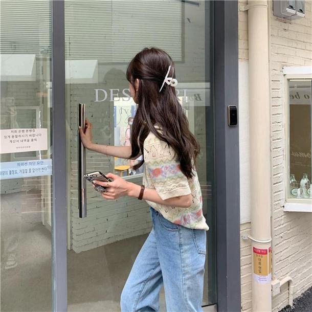 レトロジャカードニット 6713-yellow_即納6713-画像6-韓国ファッション通販POPREA［ポップリア］