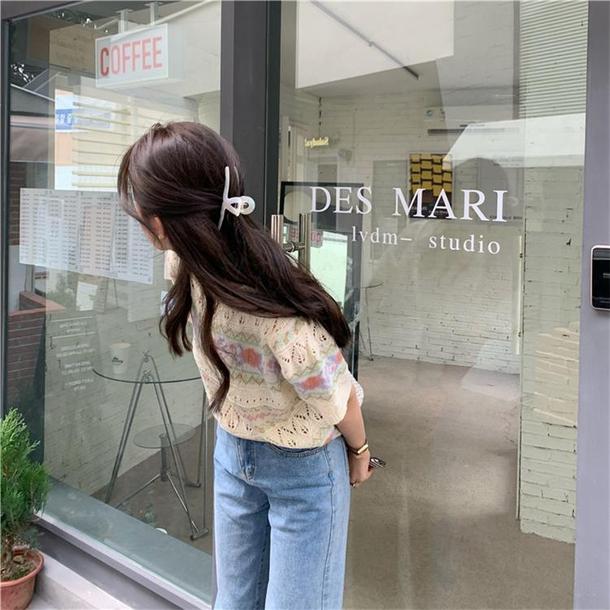 レトロジャカードニット 6713-yellow_即納6713-画像7-韓国ファッション通販POPREA［ポップリア］