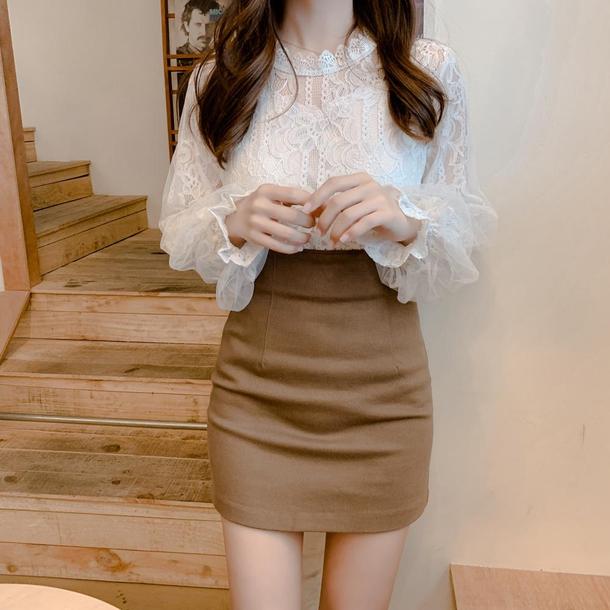 ランタンスリーブレースブラウス 6751-ivory_即納6751-画像16-韓国ファッション通販POPREA［ポップリア］