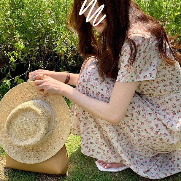 小花柄オープンカラーワンピース 6752-ivory_即納6752-画像9-韓国ファッション通販POPREA［ポップリア］