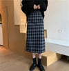 レトロチェックハイウエストミディスカート 6521-black_即納6521-画像10-韓国ファッション通販POPREA［ポップリア］