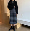レトロチェックハイウエストミディスカート 6521-black_即納6521-画像2-韓国ファッション通販POPREA［ポップリア］