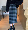 レトロチェックハイウエストミディスカート 6521-black_即納6521-画像8-韓国ファッション通販POPREA［ポップリア］