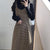 千鳥格子ワンピース＋インナーSET 6418-brown_即納6418-画像1-韓国ファッション通販POPREA［ポップリア］