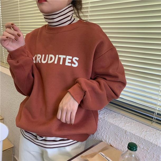 フレンチロゴトレーナー﻿﻿ 6514-red_即納65143-画像8-韓国ファッション通販POPREA［ポップリア］