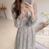 フラワーシフォンロングドレスワンピ 6706-white_即納6706-画像4-韓国ファッション通販POPREA［ポップリア］
