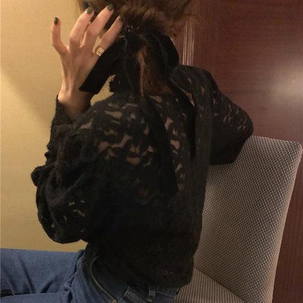 フラワーレーストップス 6788-black_即納6788-画像12-韓国ファッション通販POPREA［ポップリア］