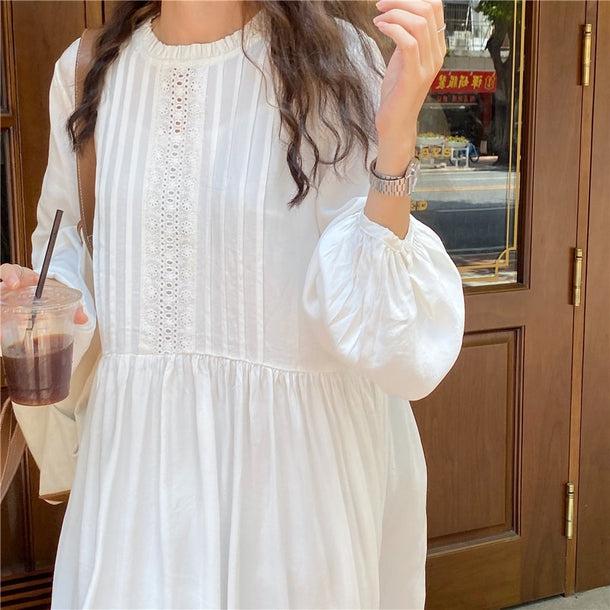 刺繍フロントロングワンピース 6743-ivory_即納6743-画像5-韓国ファッション通販POPREA［ポップリア］