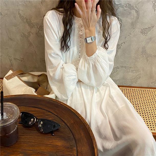 刺繍フロントロングワンピース 6743-ivory_即納6743-画像6-韓国ファッション通販POPREA［ポップリア］