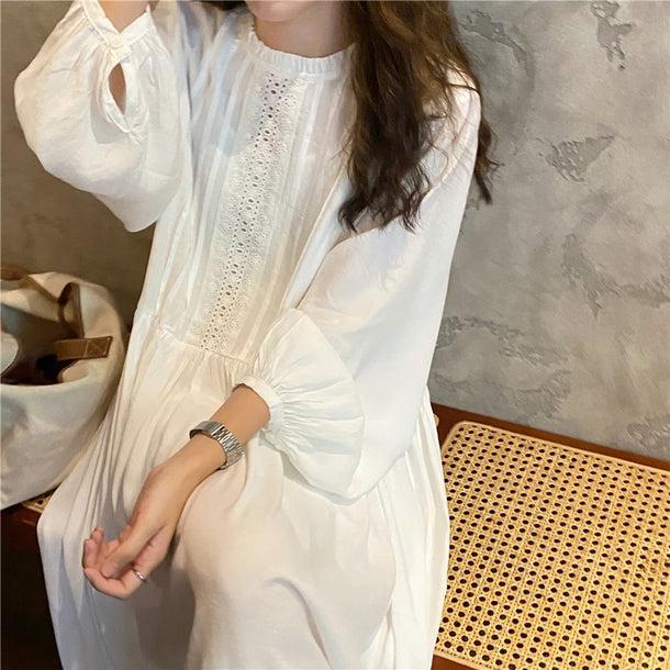 刺繍フロントロングワンピース 6743-ivory_即納6743-画像7-韓国ファッション通販POPREA［ポップリア］