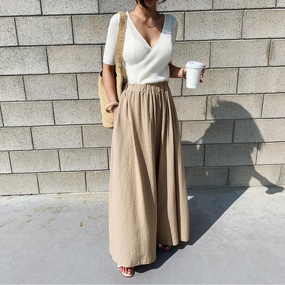 フレアイージーカラーパンツ 6599-ivory_即納6599-画像4-韓国ファッション通販POPREA［ポップリア］