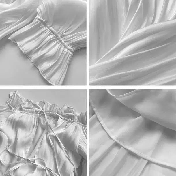 オフショルバッグリボンドレス﻿ 6760-white_即納6760-画像13-韓国ファッション通販POPREA［ポップリア］