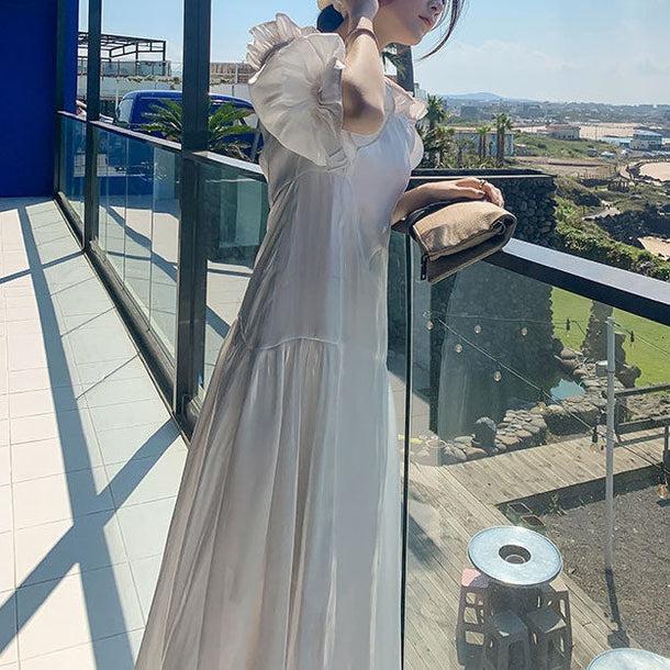 オフショルバッグリボンドレス﻿ 6760-white_即納6760-画像9-韓国ファッション通販POPREA［ポップリア］