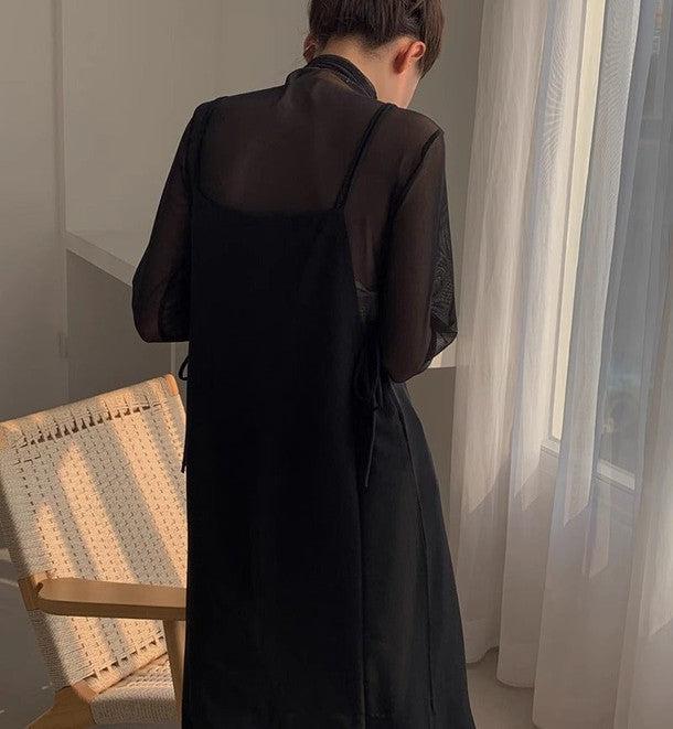 カラーシアーハイネック 6503-black_即納6503-画像2-韓国ファッション通販POPREA［ポップリア］