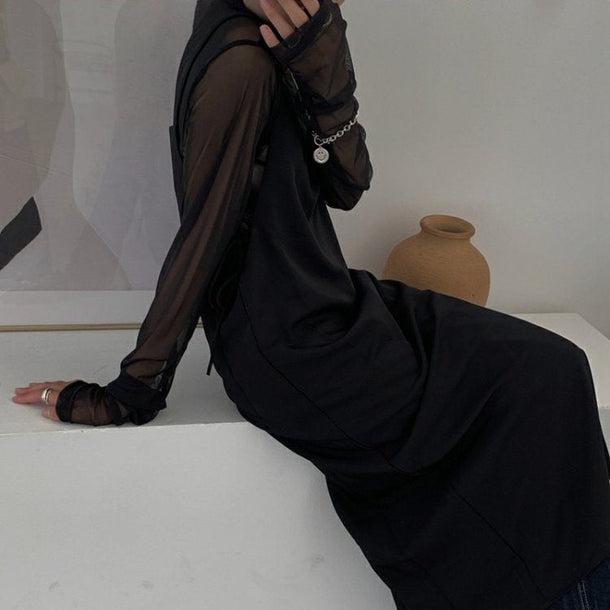 カラーシアーハイネック 6503-black_即納6503-画像5-韓国ファッション通販POPREA［ポップリア］