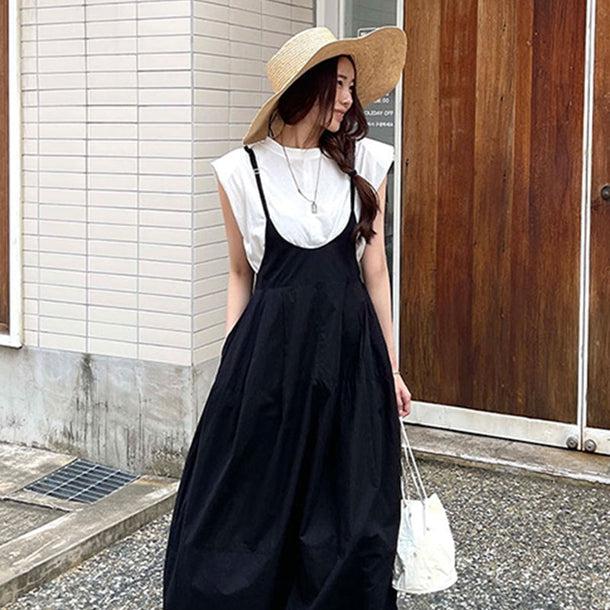 キャミオールインワンスカート 6007-black_お取り寄せ6007-画像4-韓国ファッション通販POPREA［ポップリア］