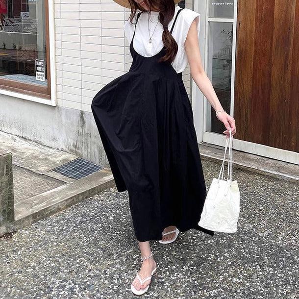 キャミオールインワンスカート 6007-black_お取り寄せ6007-画像7-韓国ファッション通販POPREA［ポップリア］