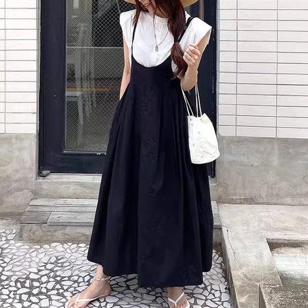 キャミオールインワンスカート 6007-black_お取り寄せ6007-画像1-韓国ファッション通販POPREA［ポップリア］