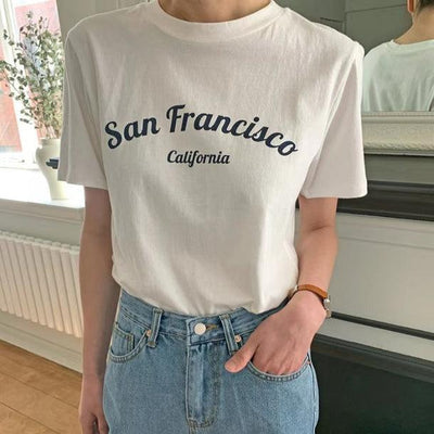 San FranciscoロゴTシャツ 6060-white_お取り寄せ6060-画像3-韓国ファッション通販POPREA［ポップリア］