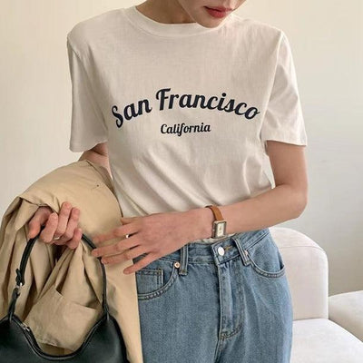 San FranciscoロゴTシャツ 6060-white_お取り寄せ6060-画像4-韓国ファッション通販POPREA［ポップリア］
