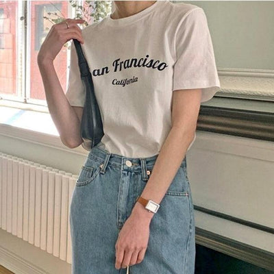 San FranciscoロゴTシャツ 6060-white_お取り寄せ6060-画像6-韓国ファッション通販POPREA［ポップリア］