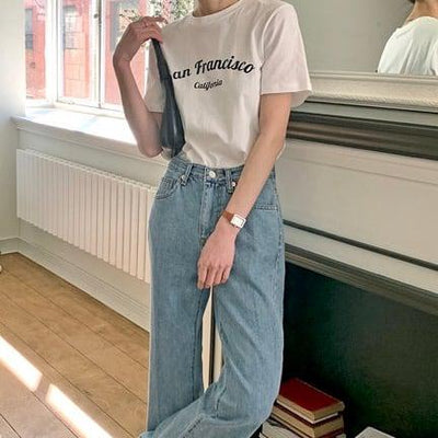 San FranciscoロゴTシャツ 6060-white_お取り寄せ6060-画像8-韓国ファッション通販POPREA［ポップリア］