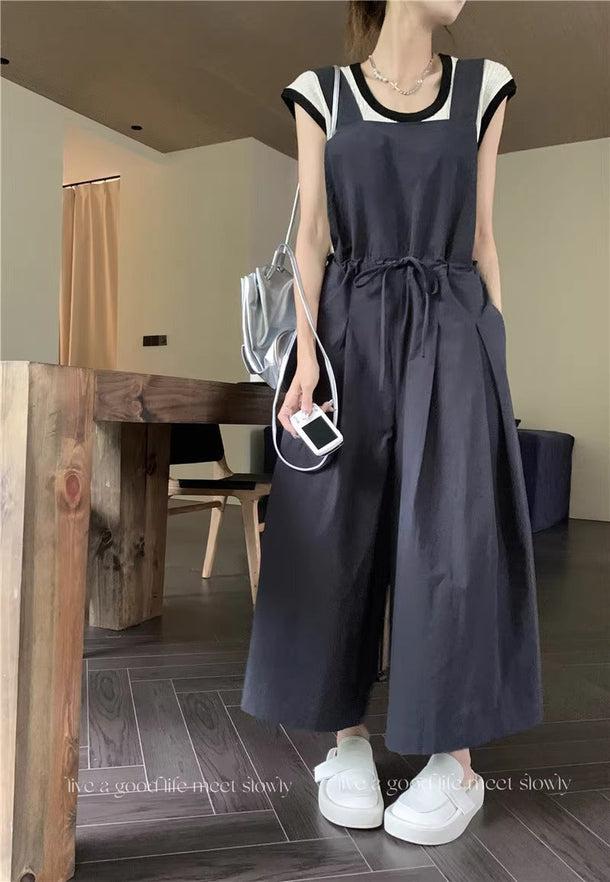 タックワイドオーバーオール 6068-gray_お取り寄せ6068-画像3-韓国ファッション通販POPREA［ポップリア］