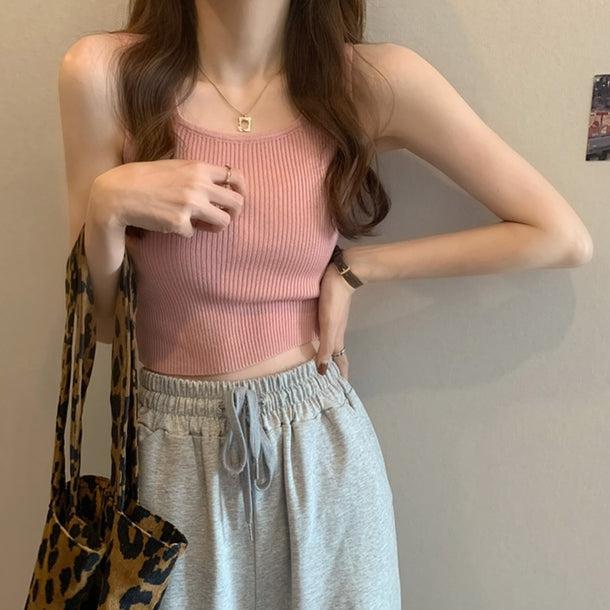 ベーシックリブタンクトップ﻿ 6078-pink_お取り寄せ60787-画像13-韓国ファッション通販POPREA［ポップリア］