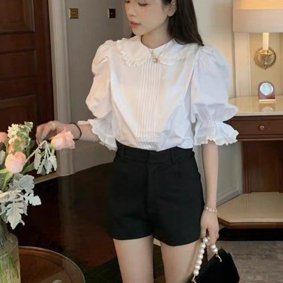 ホワイトドールブラウス﻿﻿ 6111-white_お取り寄せ6111-画像4-韓国ファッション通販POPREA［ポップリア］