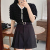 Vネックポップコーンニットカーディガン 6140-black_お取り寄せ6140-画像8-韓国ファッション通販POPREA［ポップリア］