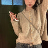 モヘアタッチニットカーディガン 6169-khaki_お取り寄せ6169-画像2-韓国ファッション通販POPREA［ポップリア］
