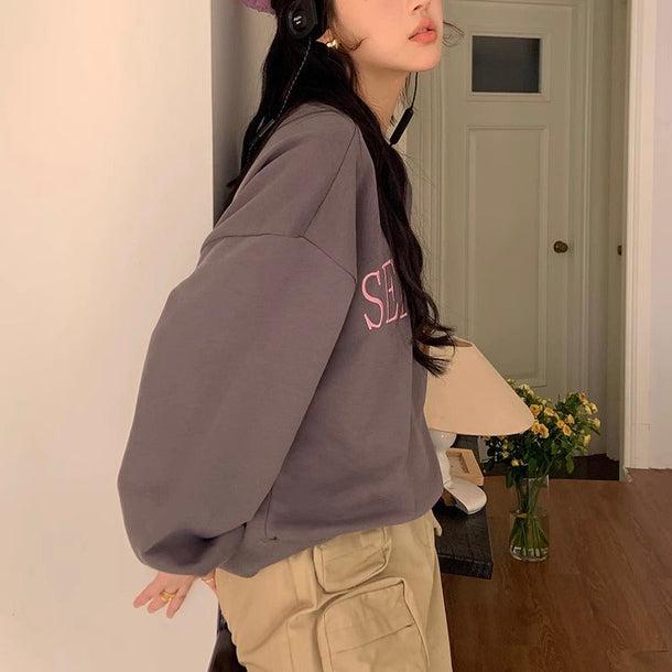 スリーベア刺繍スウエット 6172-gray_お取り寄せ6172-画像8-韓国ファッション通販POPREA［ポップリア］